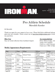 Ironman Pro Athletic Schedule