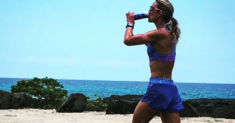 Meredith Kessler drinking Red Bull Kona