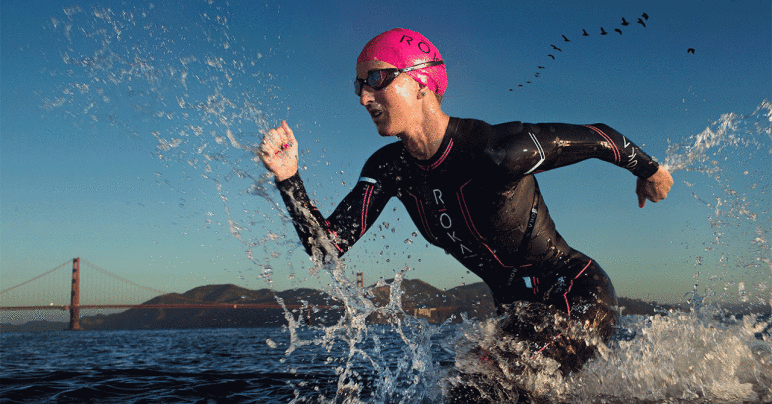 Meredith Kessler triathlete wetsuit golden gate bridge swimming